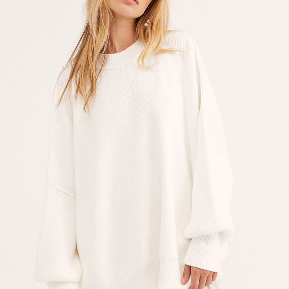 Free People Easy Street Oversized Ribbed Crewneck Sweater - Picture 2 of 9